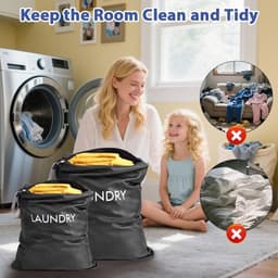 Vouwbare Waterdichte Waszakken voor Vuile Kleding, 2 Stuks met Rits, Ideaal voor Sport en Vakantie — thumbnail 2