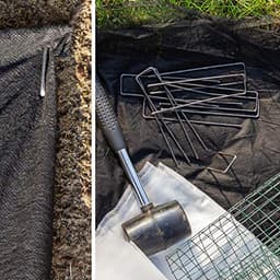 Grondankers Koolstofstaal - Tuinharingen Bodempennen - Tuin Vastzetten - Trapeziumvormig Ontwerp - 100 Stuks 150mm - Zwart — thumbnail 3