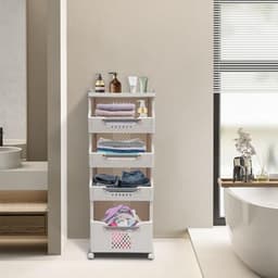 Wasmand met 3 Vakken – Opvouwbare Wasmand met Uitneembare Waszakken, Handgrepen en Ruime Compartimenten voor Kleding — thumbnail 3