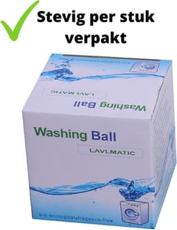 Wasbol set van 2 - witte wasballen - keramische balletjes - wit - wasmachine reiniger - wasmachine - zonder gebruik van wasmiddel — thumbnail 2