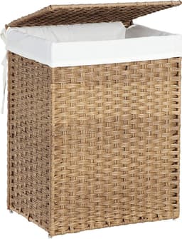Hoppa! | Wasmand | Handgeweven Synthetisch Rotan | 90 L | Natuurlijke Kleur | 46 x 33 x 60 cm (L x D x H) — thumbnail 1