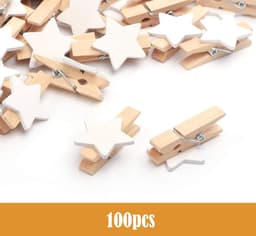 100 stuks sterren wasknijpers hout Kerstmis houten knijpers voor foto kleine handwerkklemmen voor feest Kerstmis decoratie bruiloft — thumbnail 5