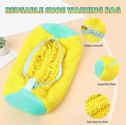 2 stuks - Lazy Shoe Bag - Cilindrische wasmachine polyester-katoenen waszak - Beschermende en vervormingsbestendige waszak voor schoenen - Wasmachine waszak - Wasmachine en droger schoenenzak - Geel - Herbruikbare schoenenzak — thumbnail 4