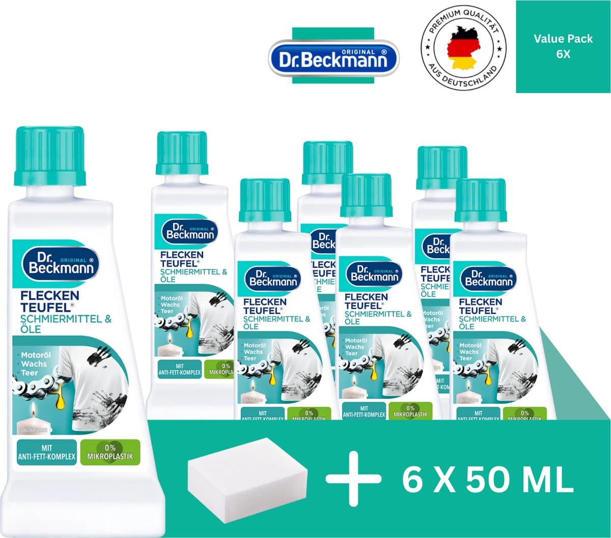 Dr. Beckmann Vlekkenduivel Smeermiddelen & Oliën – 6 x 50 ml Voordeelverpakking — afbeelding 1