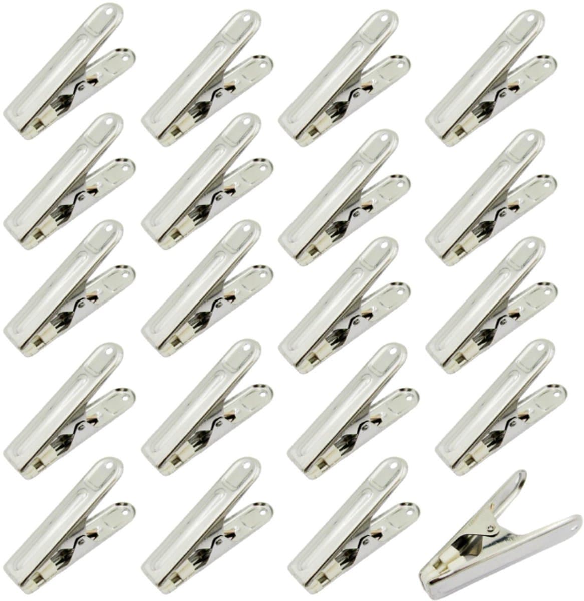 20 Stuks - Wasknijpers - badhanddoek klemmen - 62*12mm - Handdoek clips - zilver - RVS - Geschikt Voor dagelijks wasgoed, strandhanddoek, badhanddoek, beddengoed en dikke kleding — afbeelding 1