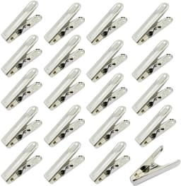 20 Stuks - Wasknijpers - badhanddoek klemmen - 62*12mm - Handdoek clips - zilver - RVS - Geschikt Voor dagelijks wasgoed, strandhanddoek, badhanddoek, beddengoed en dikke kleding — thumbnail 1