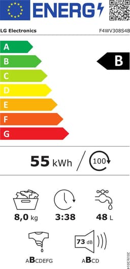 LG F4WV308S4B wasmachine Voorlader 8 kg 1400 RPM Wit — thumbnail 2