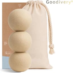 Goodivery® - Droogballen - Aroma Diffuser - Wol Drogerballen - Set van 3 - Natuurlijke Hennep- en Wolballen - Vermindert kreukels en Verkort de Droogtijd - 32x23x8cm - Crème — thumbnail 2