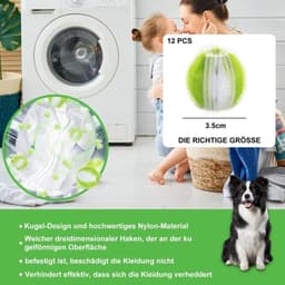 Wasbal, 12 x 9 x 2,5 cm, witte nylon band, ideaal voor het verwijderen van pluisjes en het verbeteren van wasmiddel(12, groen) — thumbnail 2