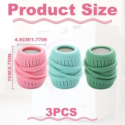 3 stuks Wasmachine Wasbal, Wasontharder Dispenser, Herbruikbare Droger Bal, Stof Wasverzachter Bal, Herbruikbare Droger Ballen, Wasverzachter Dispenser Bal voor Wasmachine, Droger, Huishoudelijke — thumbnail 2