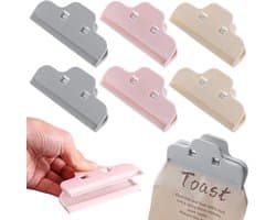 Ibenzoa® Set van 6 stevige roestvrijstalen sluitclips voor vershoudzakken en meer