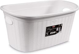 Stefanplast Elegance Wasmand - Wit - Kunststof - 38x58x28cm — thumbnail 1