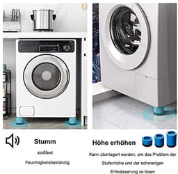 SnelShoppen - Vibration Damper 4 Stuks Anti-Vibratie Mat voor Wasmachine en Droger - Geluidisolatie, Hoogwaardige Rubber, Blauw — thumbnail 4