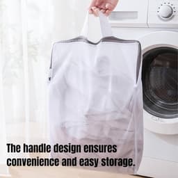 Van 2 wasnetten voor wasmachine - Waszakjes - 50x60x10 Cm - Met handvatten - Herbruikbare waszakken - Voor ondergoed slips sjaals truien - Waszak groot — thumbnail 2