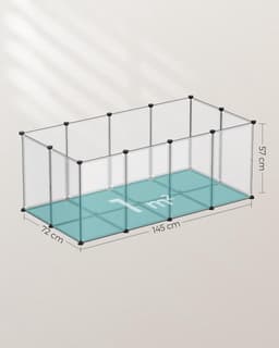 Songmics - Buitenren - dierenhok - ren - 145 x 72 x 57 cm - met bodemplaten - kunststof - voor cavia's, hamsters, konijnen, egels etc. — thumbnail 2
