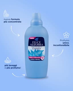 Felce Azzurra Ammorbidente 2000 ml – Classico – 40 wasbeurten – Italiaanse wasverzachter met klassieke geur — thumbnail 2