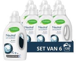 Neutral - Vloeibaar Wasmiddel - Zwart - Parfumvrij - 6 flessen - 120 wasbeurten - Voordeelverpakking