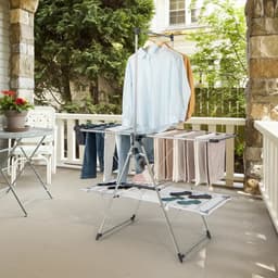 Luxe Uittrekbaar Droogrek met Hangerstang 182x138x63 cm – Opvouwbaar & Stevig Droogrek — thumbnail 2