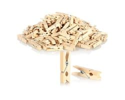 Mini Houten Wasknijpers voor Decoratie - 240 Stuks in Natuurlijke Kleuren