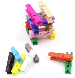 Mini Houten Gekleurde Wasknijpers Licht Roze - Pack van 128 — thumbnail 5