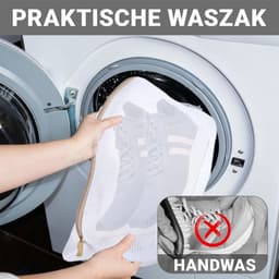 Peysaitr - Waszak - Wasschoenen zakken - Met rits - bescherming - wasmachine - reisopberger - ademend net - wit - 40x24x24cm - 2 stuks — thumbnail 4