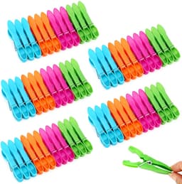Ynkkvre-Litimkat Kunststof Wasknijpers met Stevige Veer – Antislip Kledingknijpers voor Waslijn of Droogrek – Set van 60 — thumbnail 1