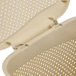 KADAX Plastic wasbak, lichte wasmand, wasverzamelaar van kunststof, luchtdoorlatende wasbox, met deksel (beige) — thumbnail 4