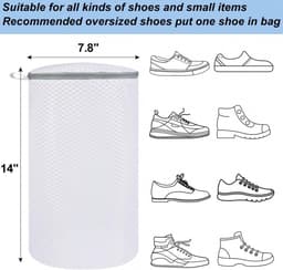 Waszak - Wasnet Voor Schoenen - 2 Stuks - 35 x 21 Cm - Met Rits En Hangende Ring - Schoenen Waszak - Schoen Wassen - Speciale Zorg Waszak Huishouden - Netje Anti-Vervorming - Schoenen Was Tas - Wasmachine - Bh/Lingerie/Sokken/Schoenen — thumbnail 5