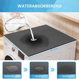 YONO Wasmachine Beschermer Bovenkant - Anti Slip Mat Hoes - 58,5x49 cm - Zwart — thumbnail 2