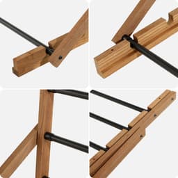 KADAX houten wasdroger voor de badkamer, 85 cm, wandmontage, milieuvriendelijk, voor thuis — thumbnail 3