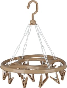 Urban Living Wasgoed droogcarrousel/droogmolen - 18 clips/knijpers - beige - kunststof - 32 cm — thumbnail 1