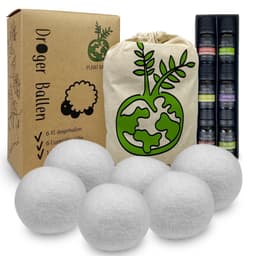 IntraSellers 6XL Drogerballen met 6 Etherische Oliën - 100% Nieuw-Zeelands Schapen Wol - Wasdrogerballen - Droogballen - Wasballen — thumbnail 1