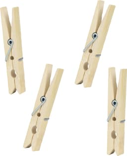 Wasknijper mandje/bakje - zilver - inclusief 48x wasknijpers - hout — thumbnail 2