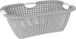 Storage Solutions wasmand - grijs - 26 liter - kunststof - 40 x 60 x 22 cm - Draagwasmand - met handvatten — thumbnail 1