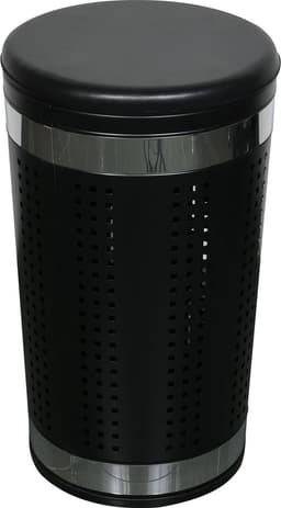 MSV Wasmand Dubai - 2x - zwart - RVS metaal - 46 liter - afsluitbaar deksel - 35 x 60 cm — thumbnail 3