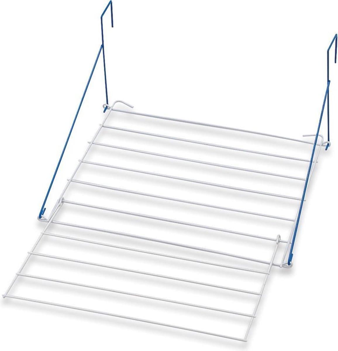 Droogrek SASHA - 6M - Wit / Blauw - Hangrek - 59 x 75 x 30 cm Droogruimte - Wit - Uitklapbaar wasrek deur - Wasrek balkon - Droogrek deur - Droogrek balkon - Hangdroogrek - wasrek hangend - - Wassen - Drogen — afbeelding 1