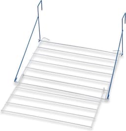 Droogrek SASHA - 6M - Wit / Blauw - Hangrek - 59 x 75 x 30 cm Droogruimte - Wit - Uitklapbaar wasrek deur - Wasrek balkon - Droogrek deur - Droogrek balkon - Hangdroogrek - wasrek hangend - - Wassen - Drogen — thumbnail 1