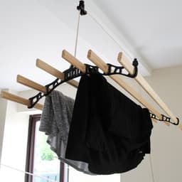 Droogrek Ophangbaar - Zwart - 1.2 meter - plafond wasrek — thumbnail 5