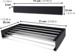 JGS® - Innovatieve Wanddroger, Ruimtebesparende Balkon Droogrek voor Binnen en Buiten, Opvouwbare Waslijn (71 cm, 2 x Antraciet)- — thumbnail 5