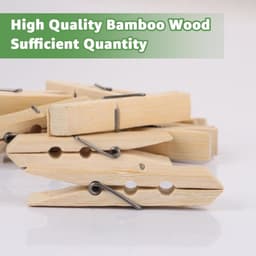 Grote wasknijpers van hout 7 cm lang - 400 stuks - bamboe houten klemmen - foto's memo's wasgoed - doe-het-zelfprojecten — thumbnail 5