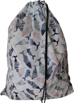 Bluvardi katoenen waszakken set van 2 stuks - XXL -ruit - fish — thumbnail 2