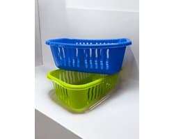 HL - Wasmanden - Set van 2 stuks - Wasmand - Wassorteerders - 30 Liter - Blauw & Groen - Kunststof - 2 stuks