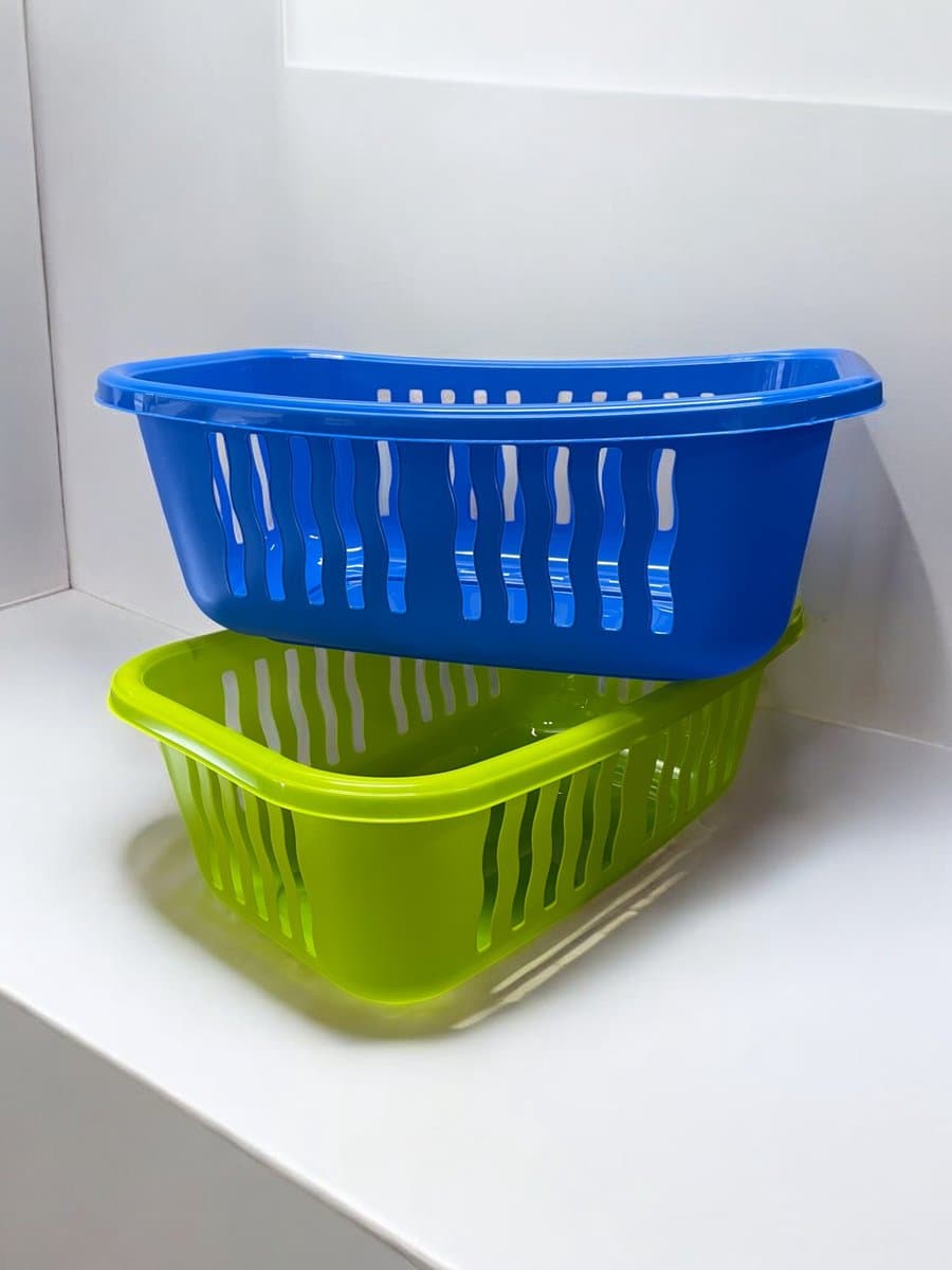 HL - Wasmand - Wasmanden - Set - 30 Liter Blauw & Groen - Kunststof - 2 stuks — afbeelding 1