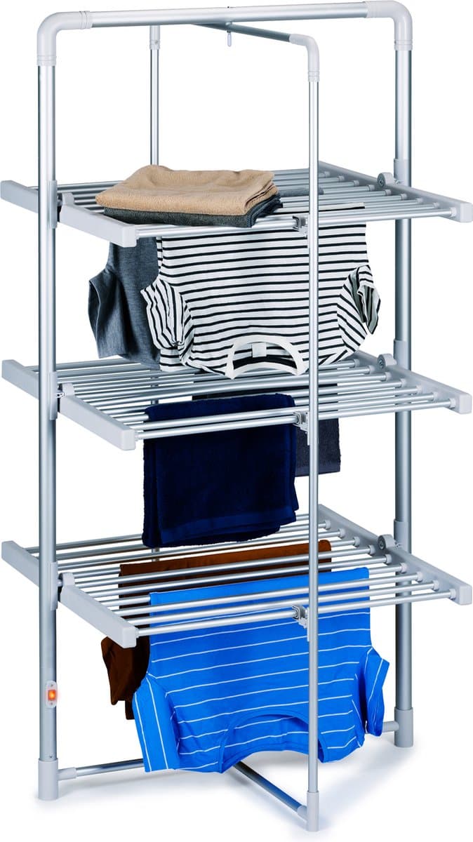 Dirt Devil Elektrisch Droogrek met Verwarming – Droogtoren 230W - Staand Wasrek 21m Droogruimte - IP22 Waterbestendig - 73 x 144 x 68 cm - Aluminium — afbeelding 1