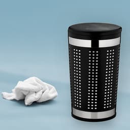 Kela Wasmand met zitdeksel - Zwart - 84 liter — thumbnail 4