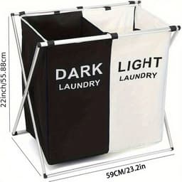 Bovista Laundry Bag - Wassorteerder 3 Vakken - Wassorteerder - Wasmand 3 Vakken - Laundry Basket — thumbnail 5