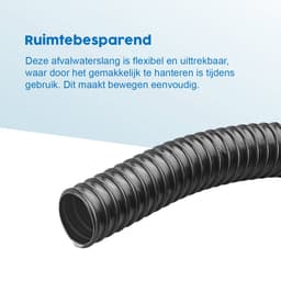 ProPlus Afvalwaterslang - 10 m - Afwatering - Temperatuurbestendig - Flexibel en Uittrekbaar - ø 32 mm - Voor het Geleiden van Afvalwater vanuit caravans/campers, vijvers en zwembaden - Afvoerkanaal - Zwart — thumbnail 4