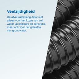 ProPlus Afvalwaterslang - 10 m - Afwatering - Temperatuurbestendig - Flexibel en Uittrekbaar - ø 32 mm - Voor het Geleiden van Afvalwater vanuit caravans/campers, vijvers en zwembaden - Afvoerkanaal - Zwart — thumbnail 3