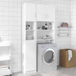 Wasmachine ombouw - Kast - Opbouwmeubel - Verhoger - Wasmachine meubel - Opbergkast - Hout - Wit — thumbnail 3