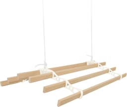 Kledingrek Plafond Katrol - Ivoor– 1.2m 6-lat plafond wasrek — thumbnail 5